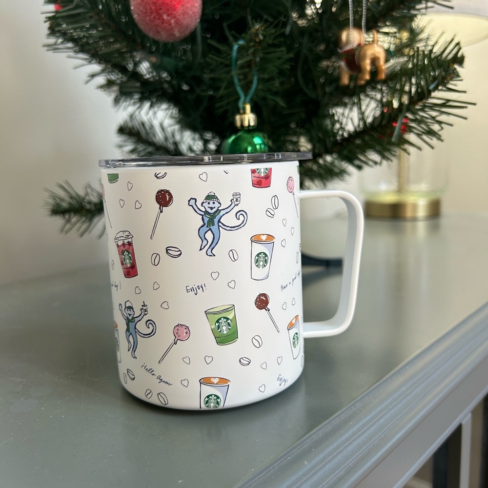 Roller Rabbit White Mug with Colorful Illustrations